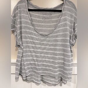 We The Free Gray Striped Sheer